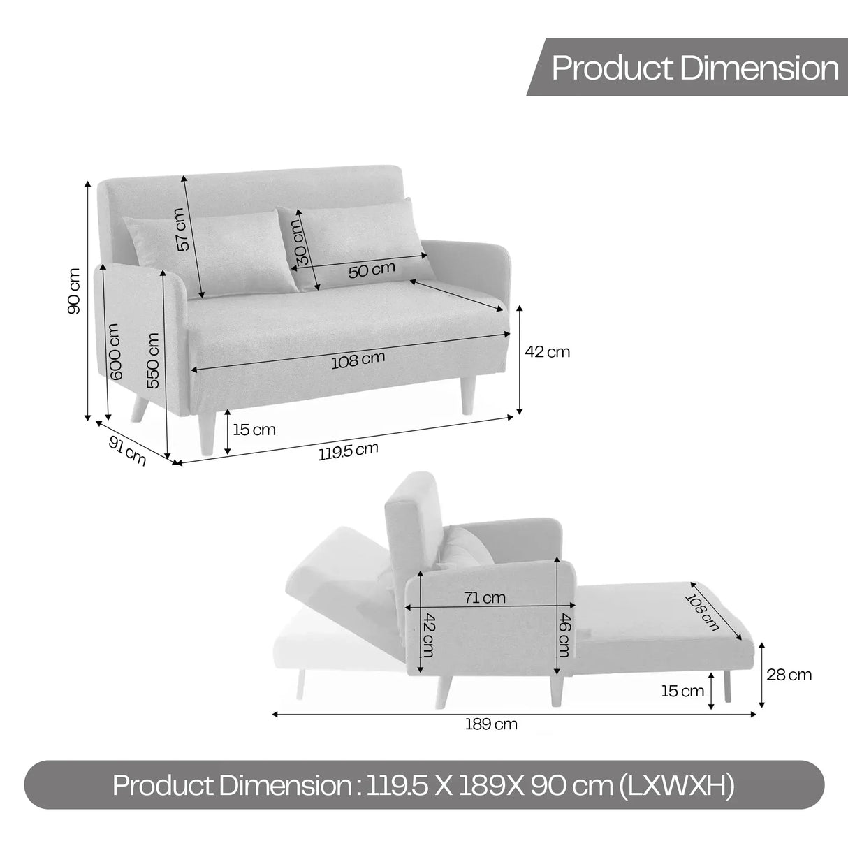 Buy Affordable Palazzo Light Convertible Sofa Bed in Dubai - UAE | Cheap Price Buy cheap and affordable sofas, chairs, lights, lamps, and home decor items online at factory wholesale prices in Dubai, Sharjah, Abu Dhabi, and across the UAE.