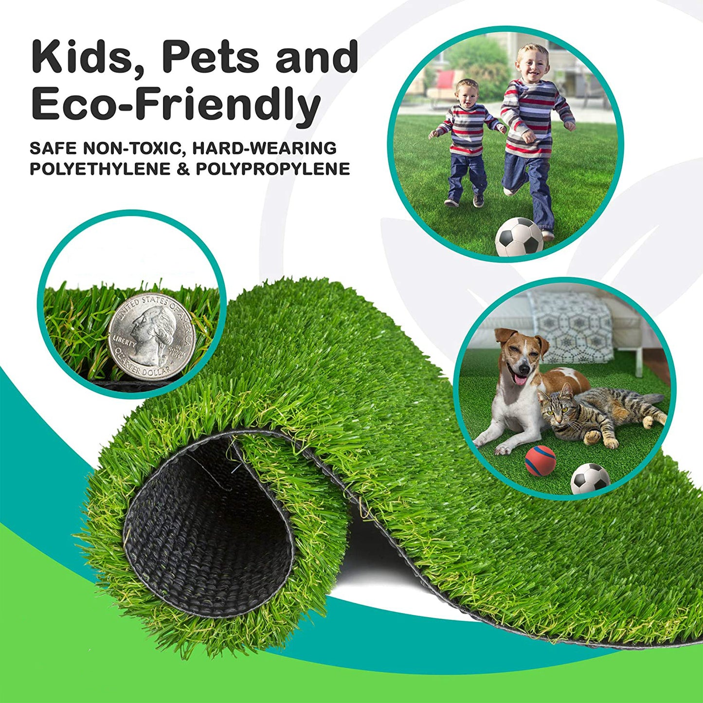 Artificial Grass for Dogs Pee Pads - Premium 4 Tone Puppy Potty Training - HOCC PLAY