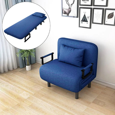 Convertible Sofa Bed Dark Blue - Buy Online in UAE
