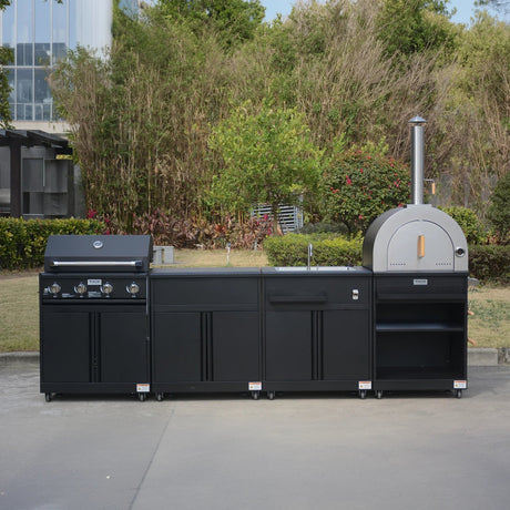 Thor Kitchen 4-Piece Modular Outdoor Kitchen Island - Black - Buy Online in UAE