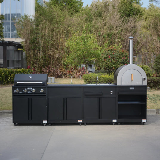 Thor Kitchen 4-Piece Modular Outdoor Kitchen Island - Black - Buy Online in UAE