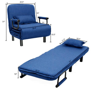 Convertible Sofa Bed Dark Blue