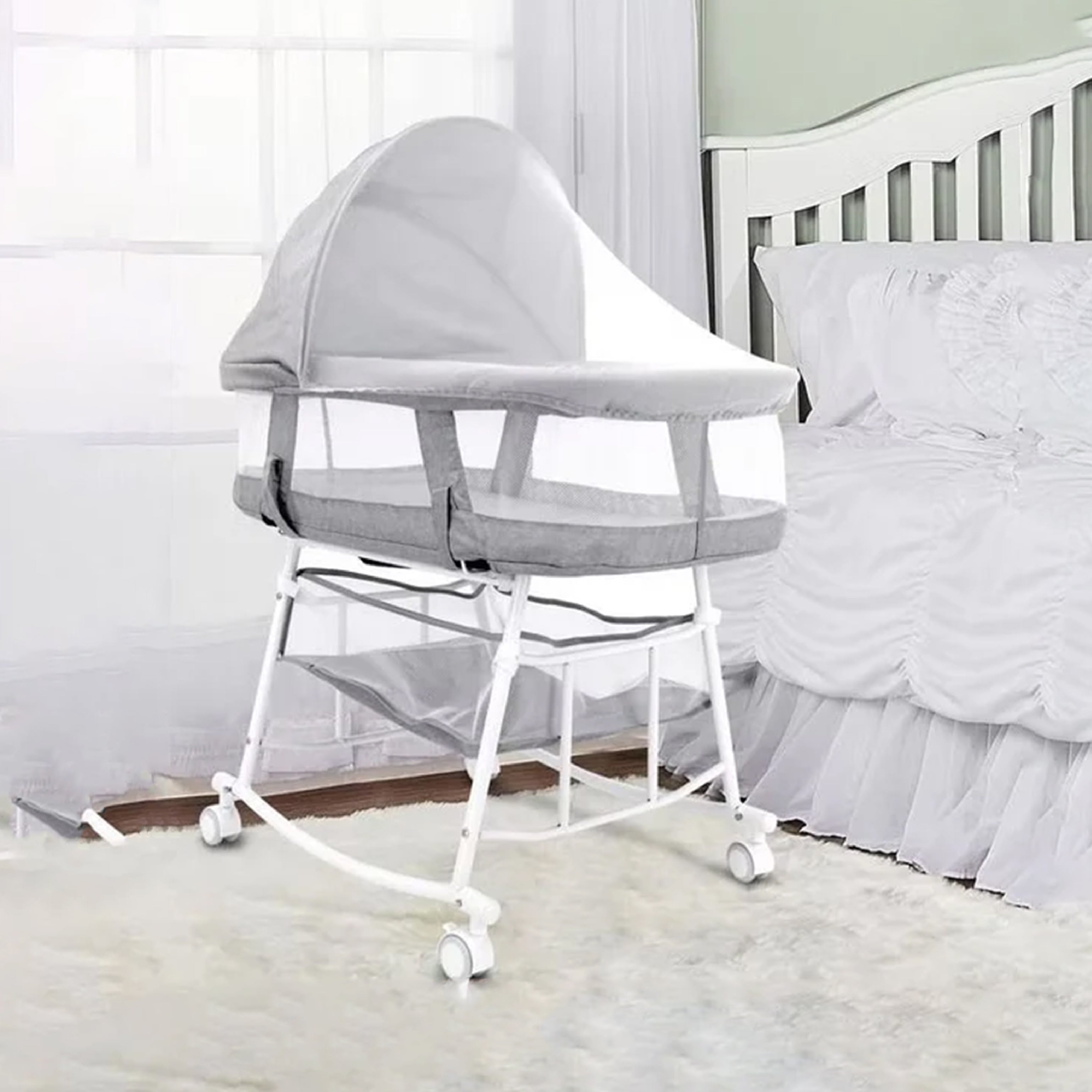 3 in 1 Portable Baby Sleeper Rocking Cradle Bed - HOCC