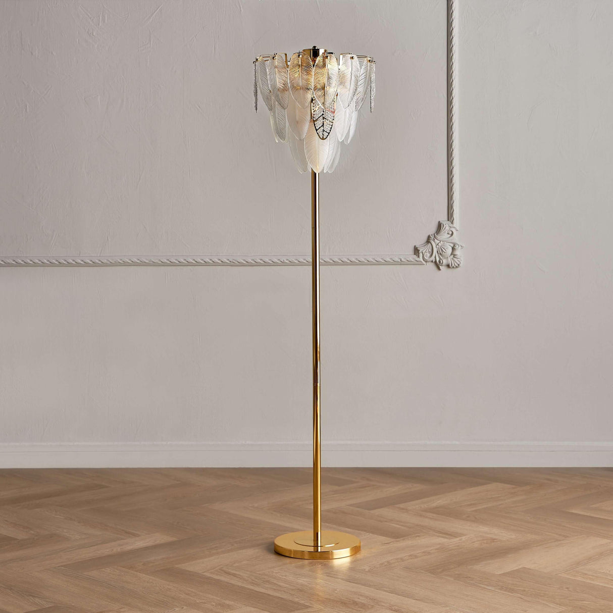 Buy Affordable Vintage Charm Feather Crystal Floor Lamp in Dubai - UAE | Cheap Price