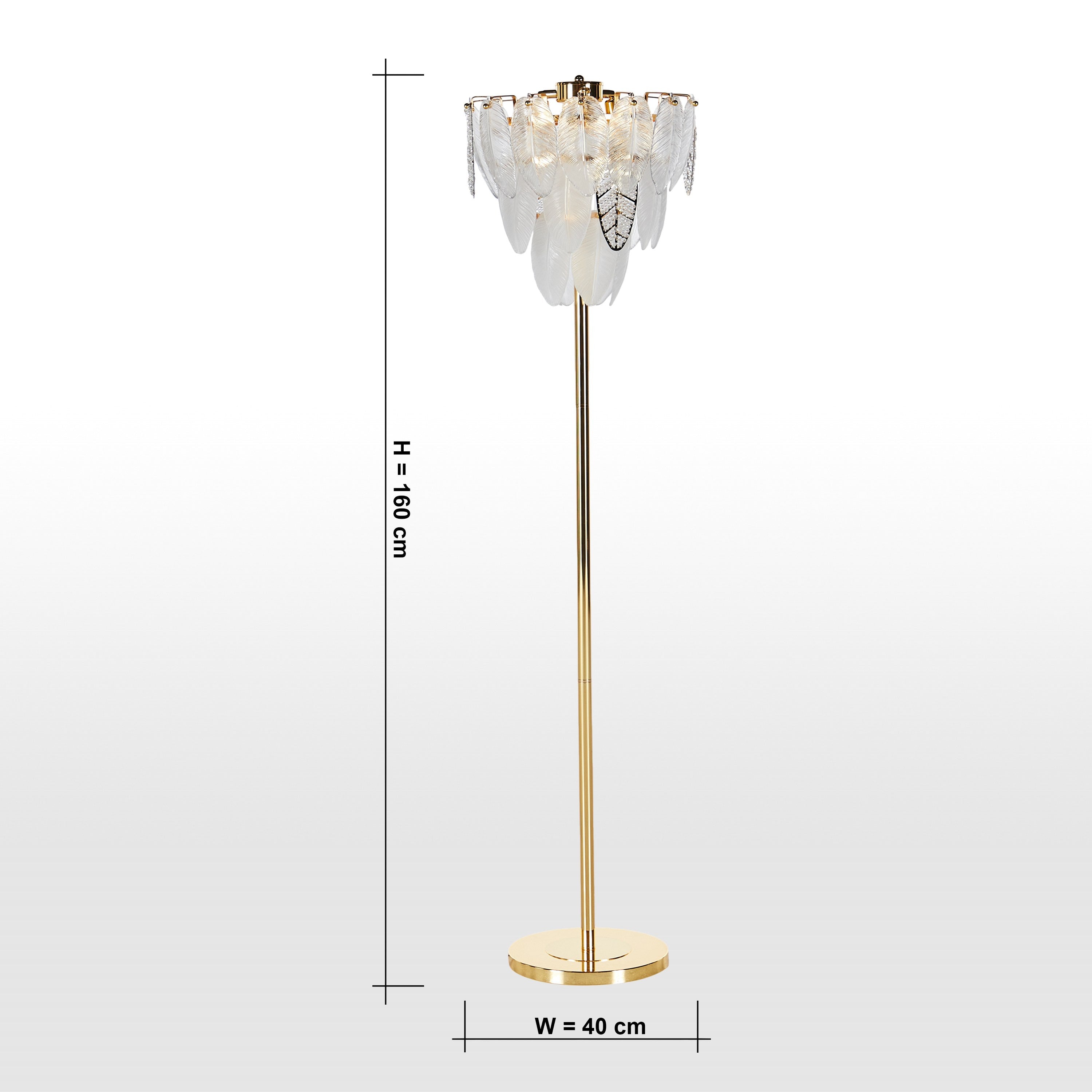 Vintage Charm Feather Crystal Floor Lamp - HOCC