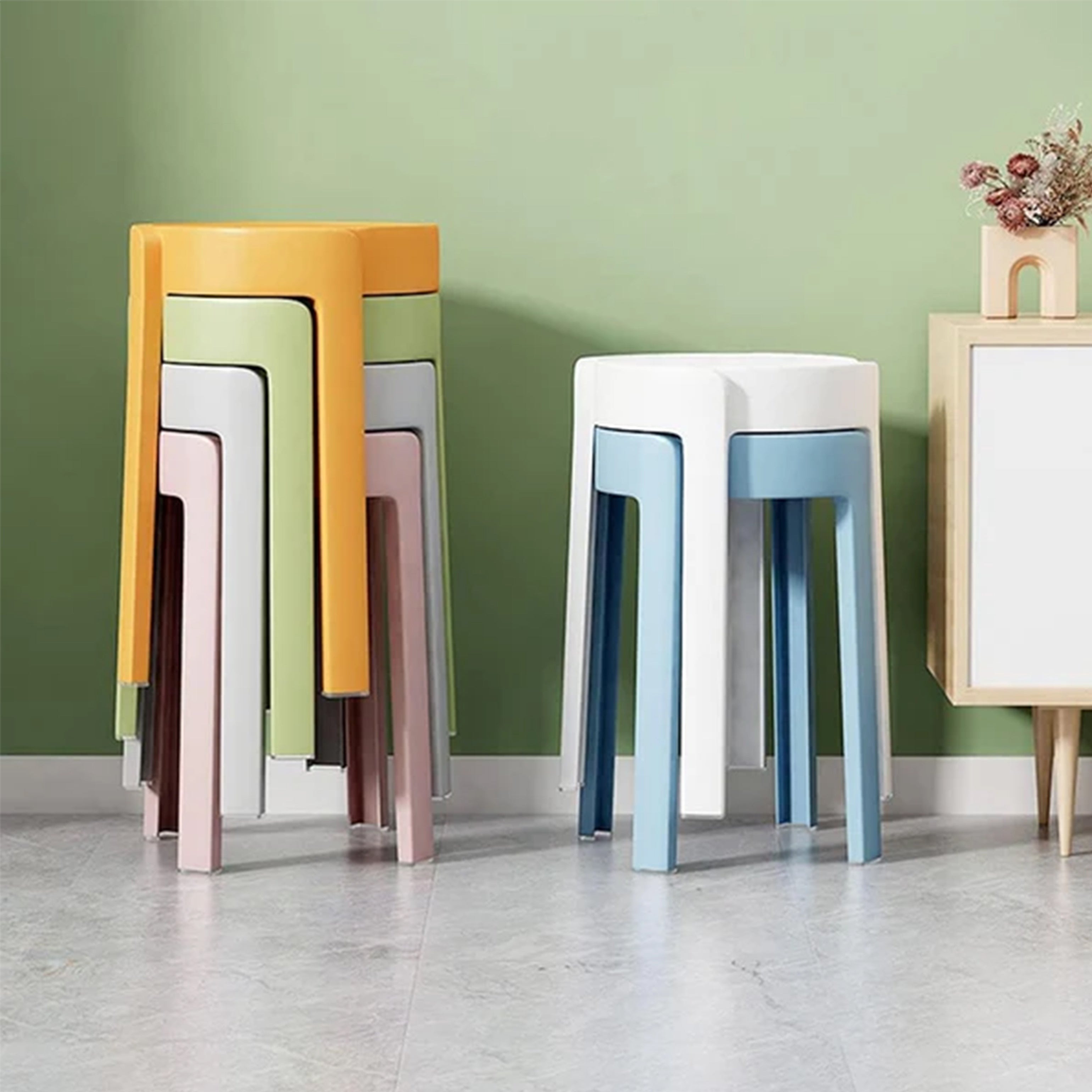 Lightweight Plastic Stackable Stools - HOCC