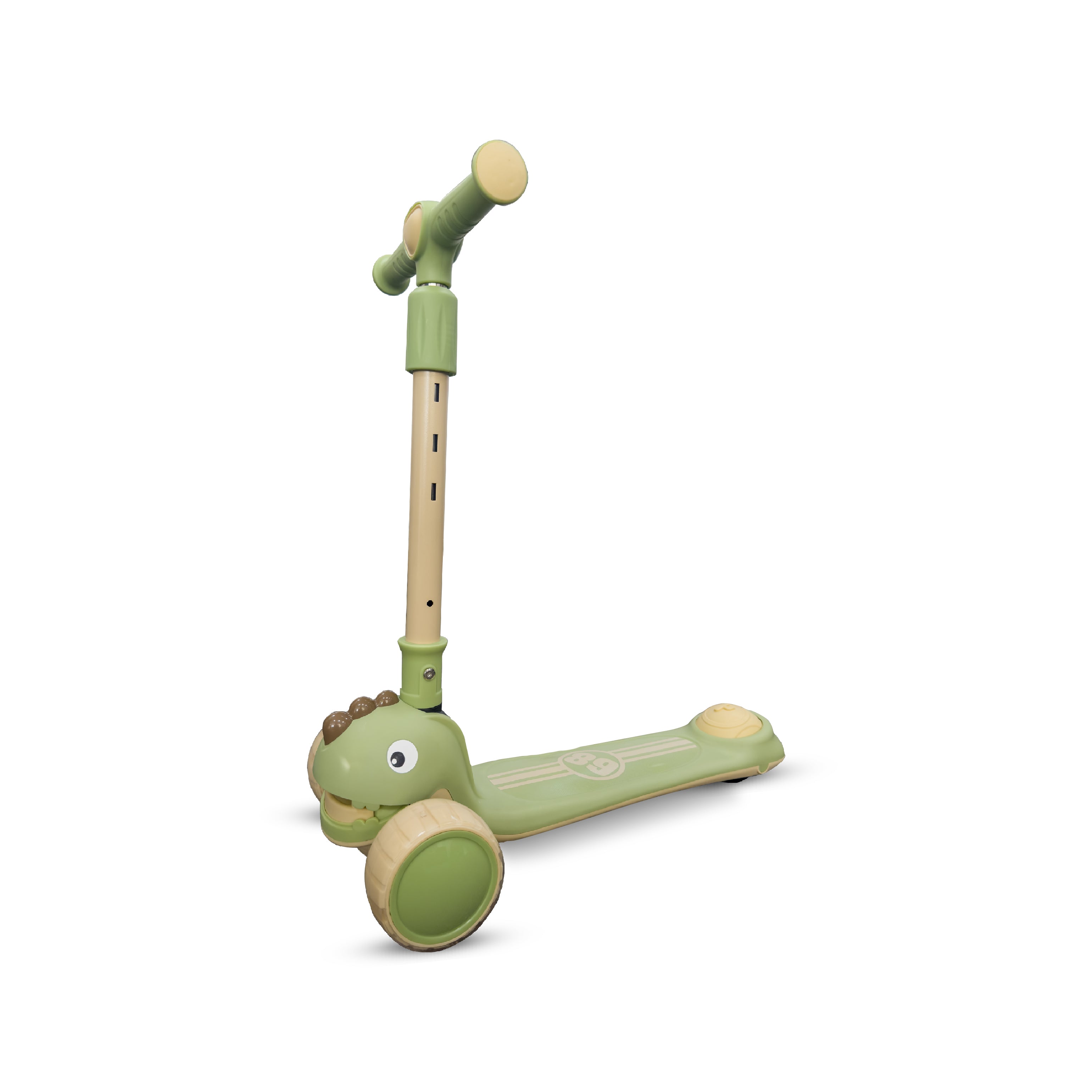 Snuggle Buggy Foldable Baby Scooter with Adjustable Height (3 Levels) - Green - HOCC