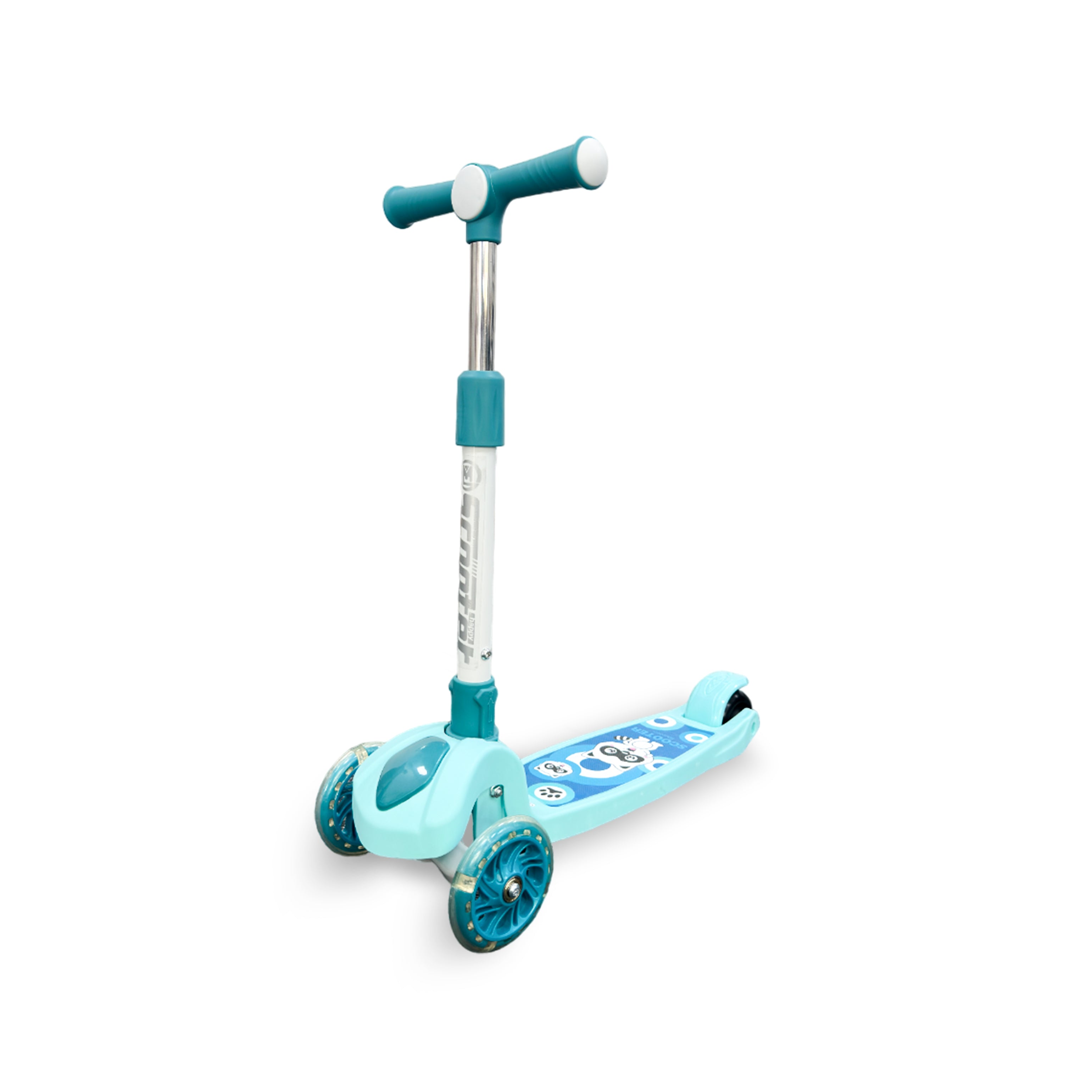 Kids' Scooter with LED Lights and 3-Level Height Adjustment - Blue - HOCC