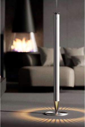 3004 V900L Floor-Standing Aroma Diffuser – Frosted Silver – in a living room