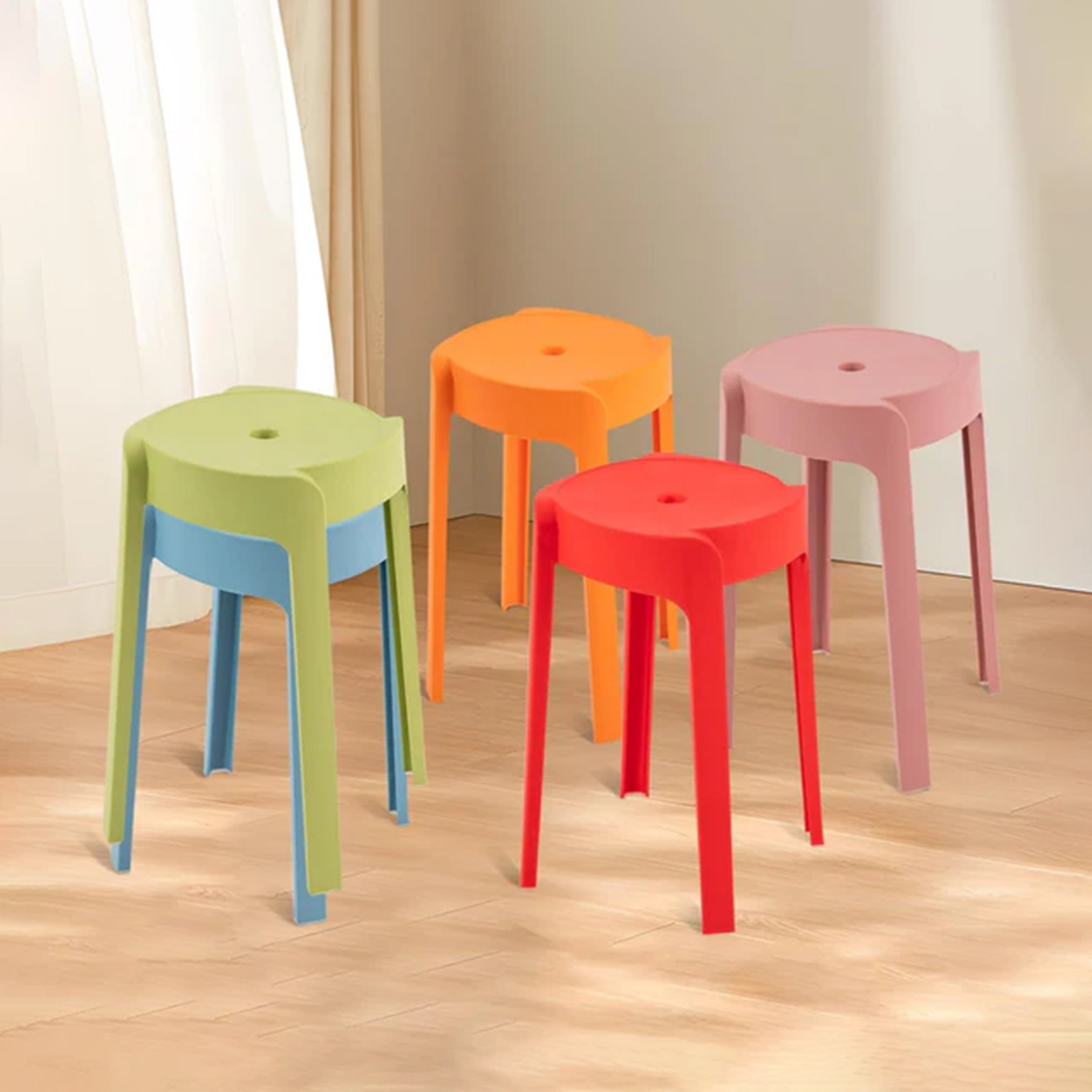 Lightweight Plastic Stackable Stools - HOCC