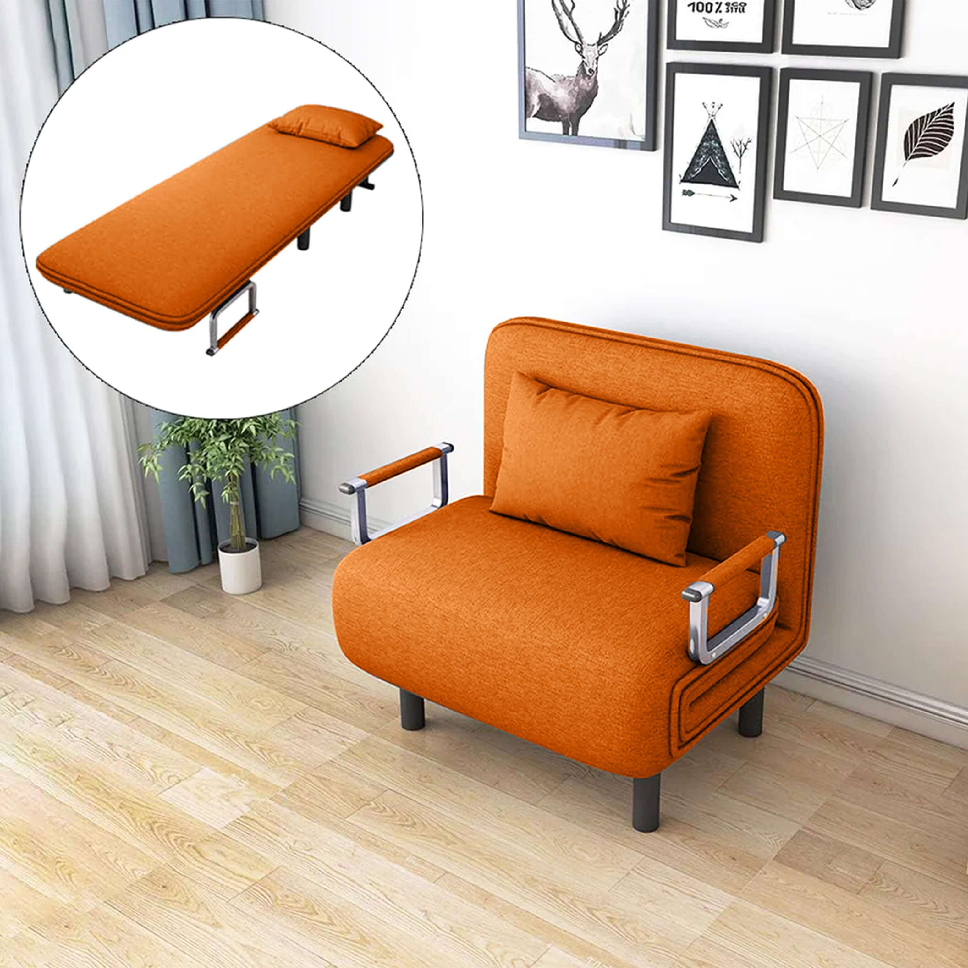 Convertible Sofa Bed Orange - HOCC