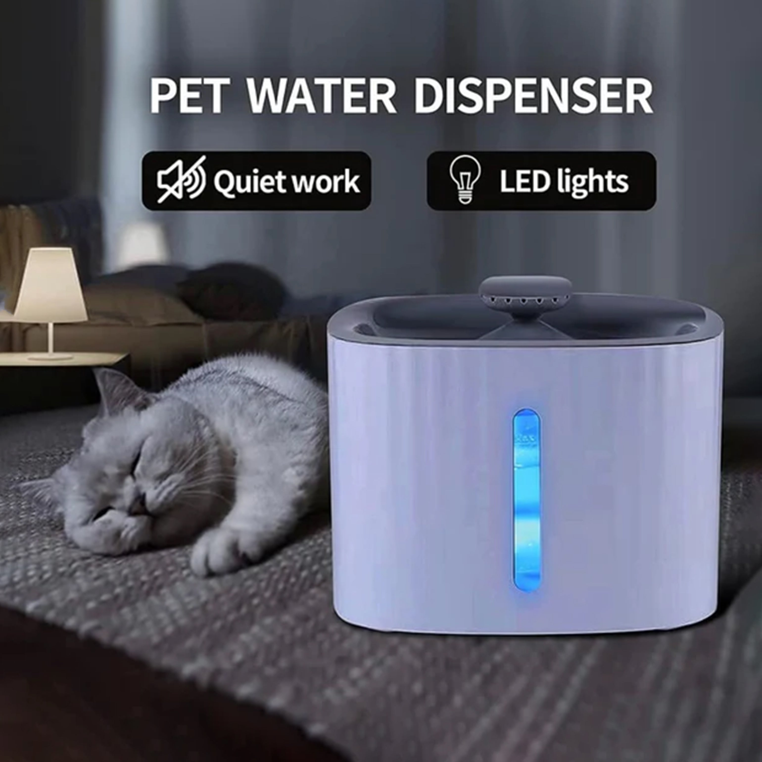 Cat Water Fountain, 101oz/3L With 3 Flow Modes - HOCC