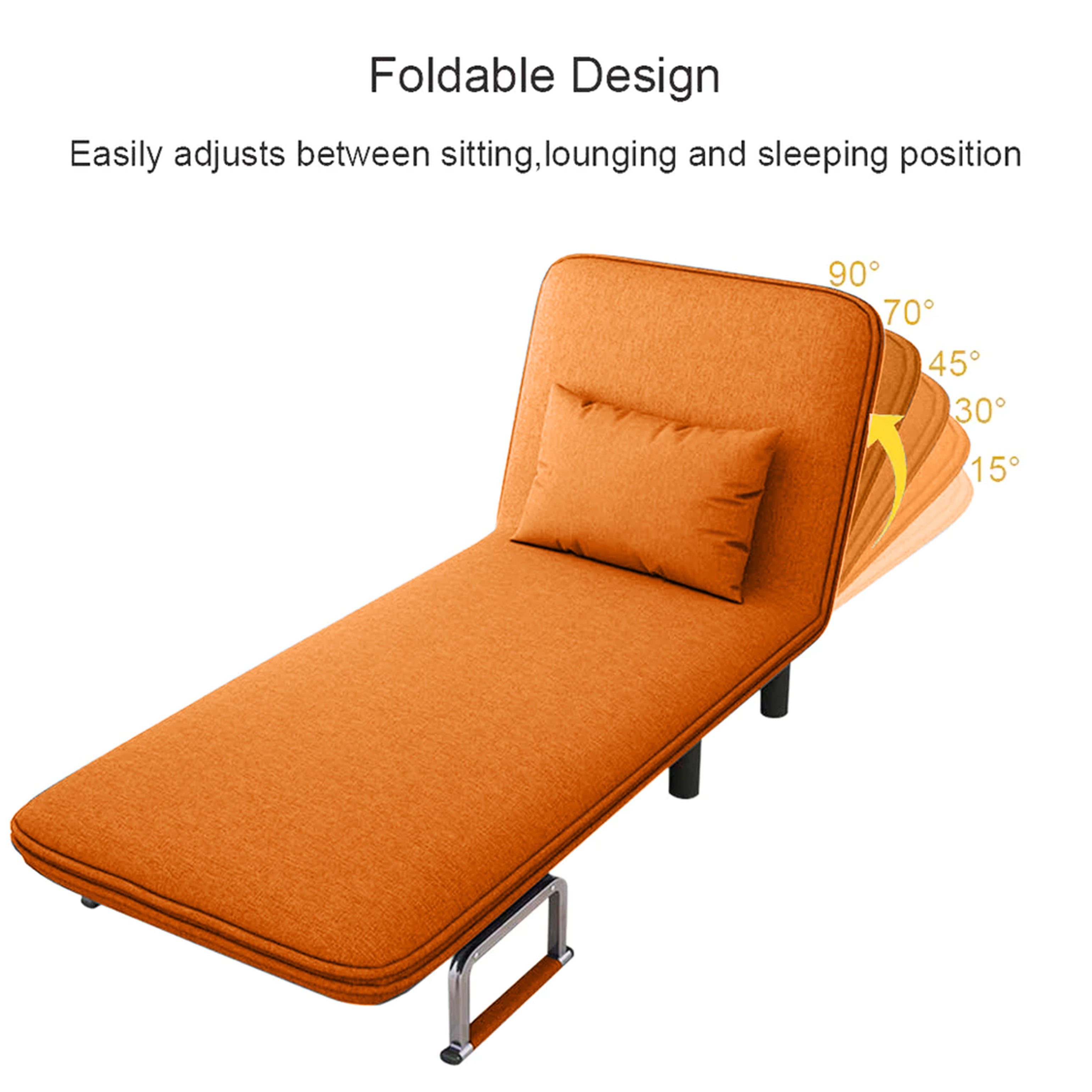 Convertible Sofa Bed Orange - HOCC