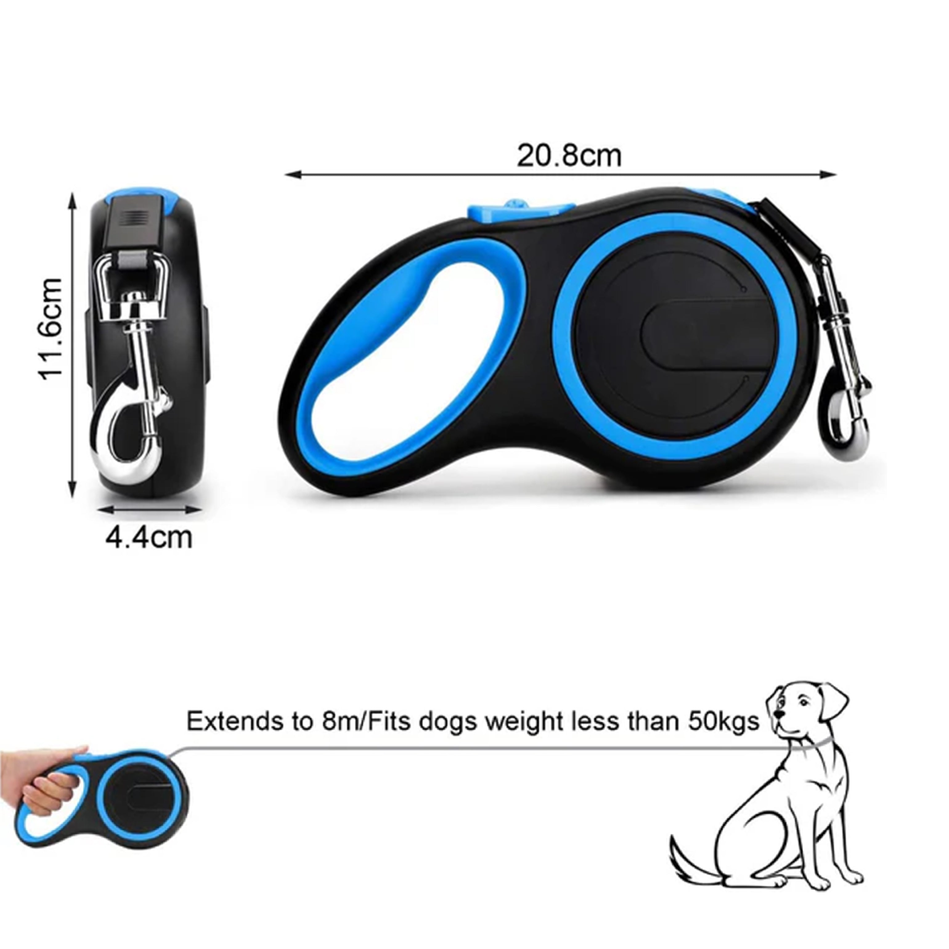 Retractable Dog Leash 8M with Anti-Slip Handle - HOCC