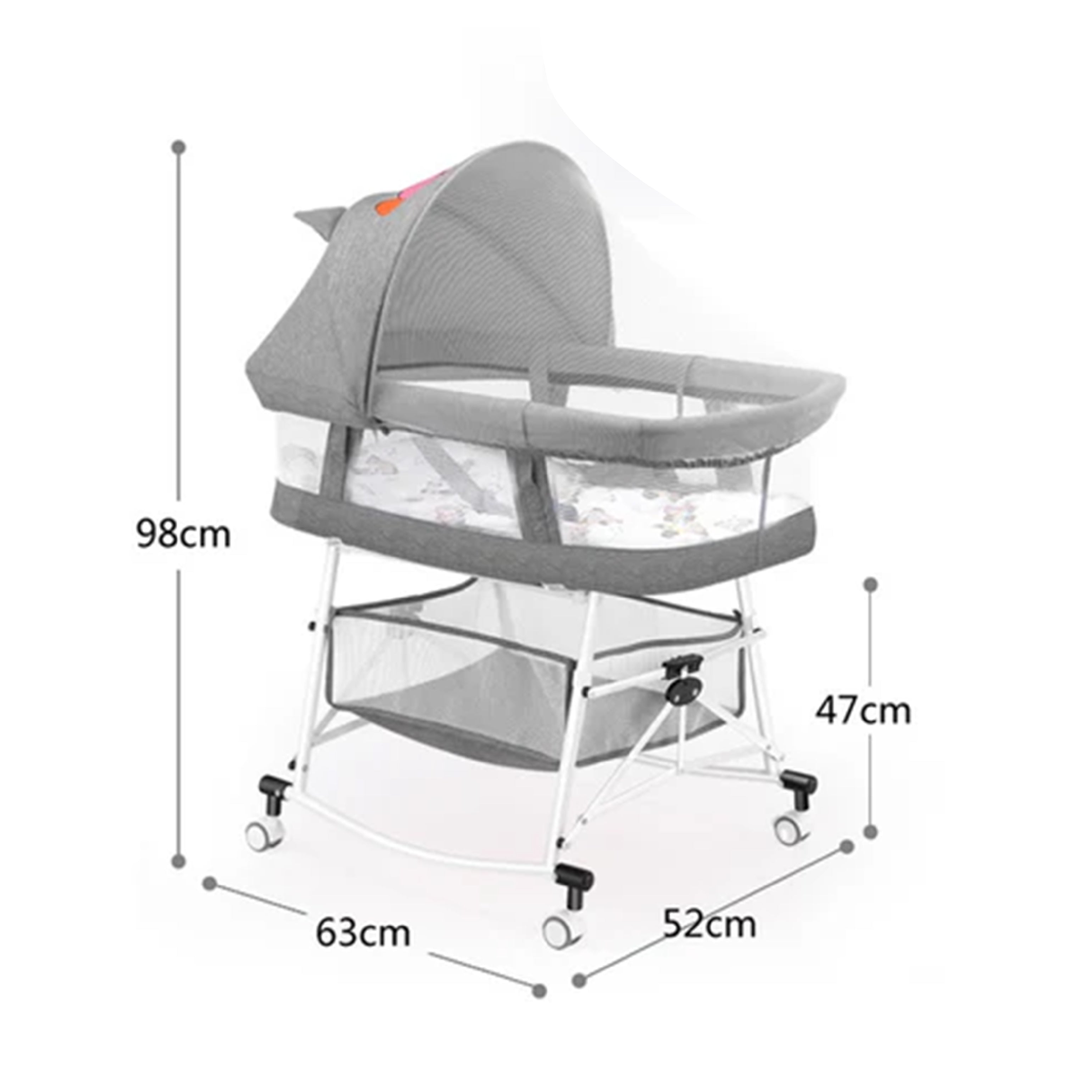 3 in 1 Portable Baby Sleeper Rocking Cradle Bed - HOCC