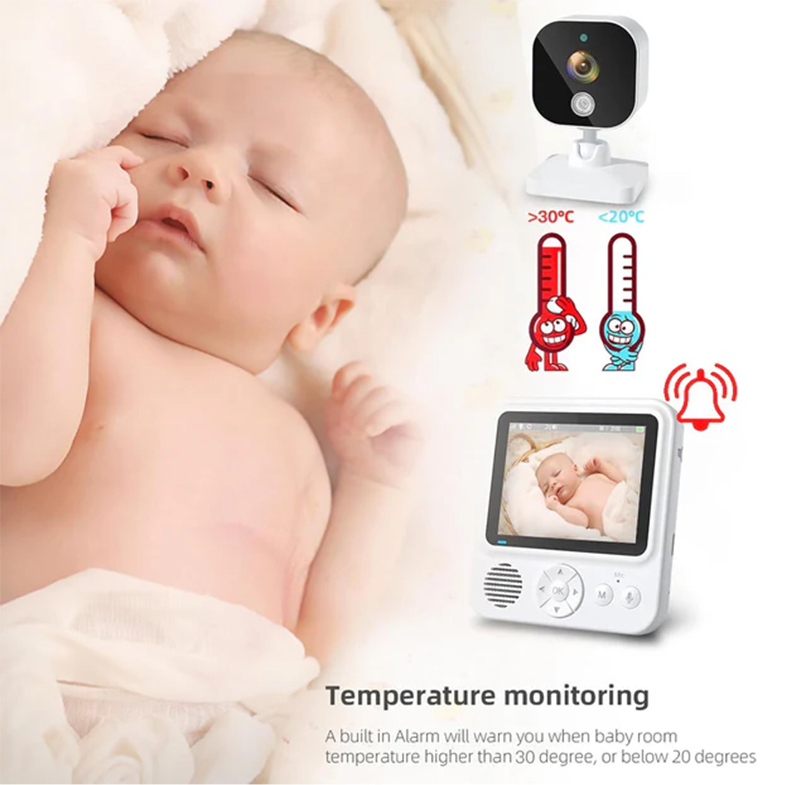 Baby Monitor with 2.8 HD Screen - HOCC