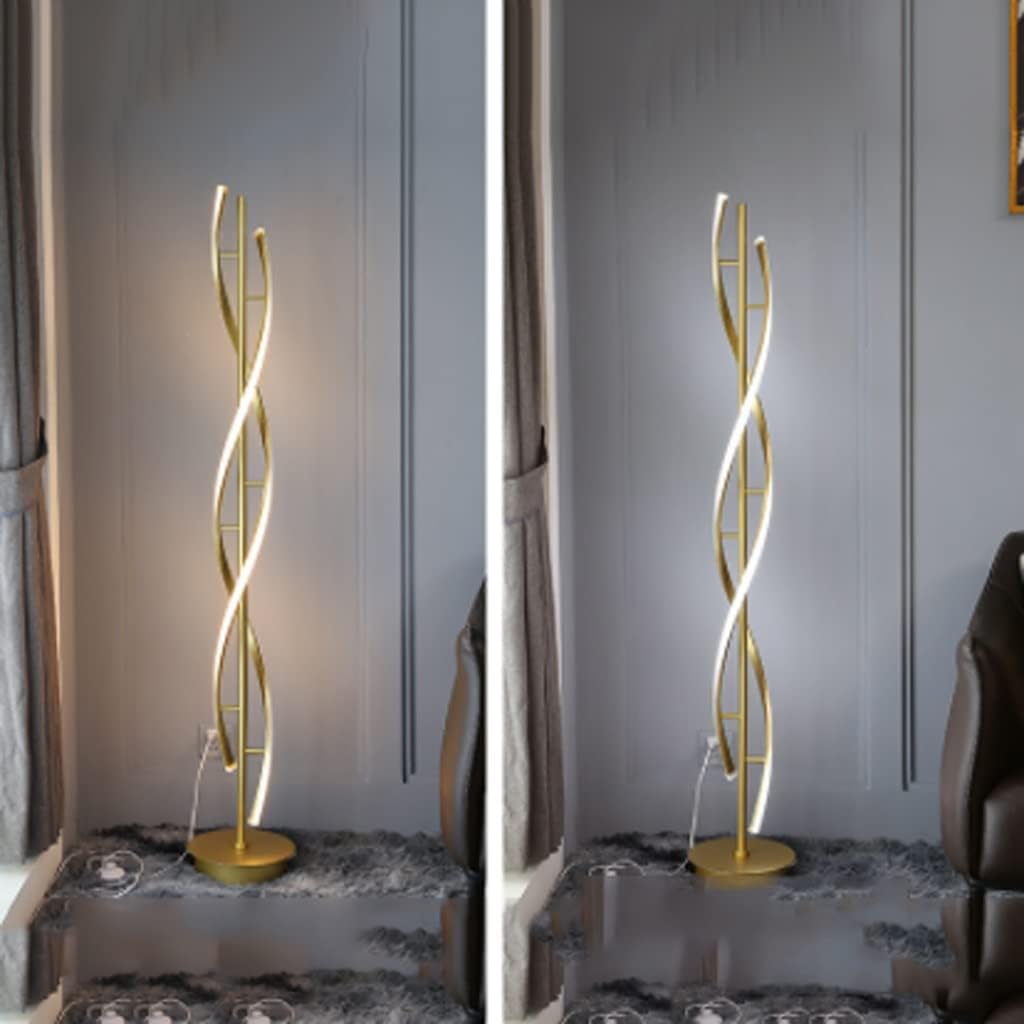 Spiral LED Floor Lamp DNA Style Gold - HOCC