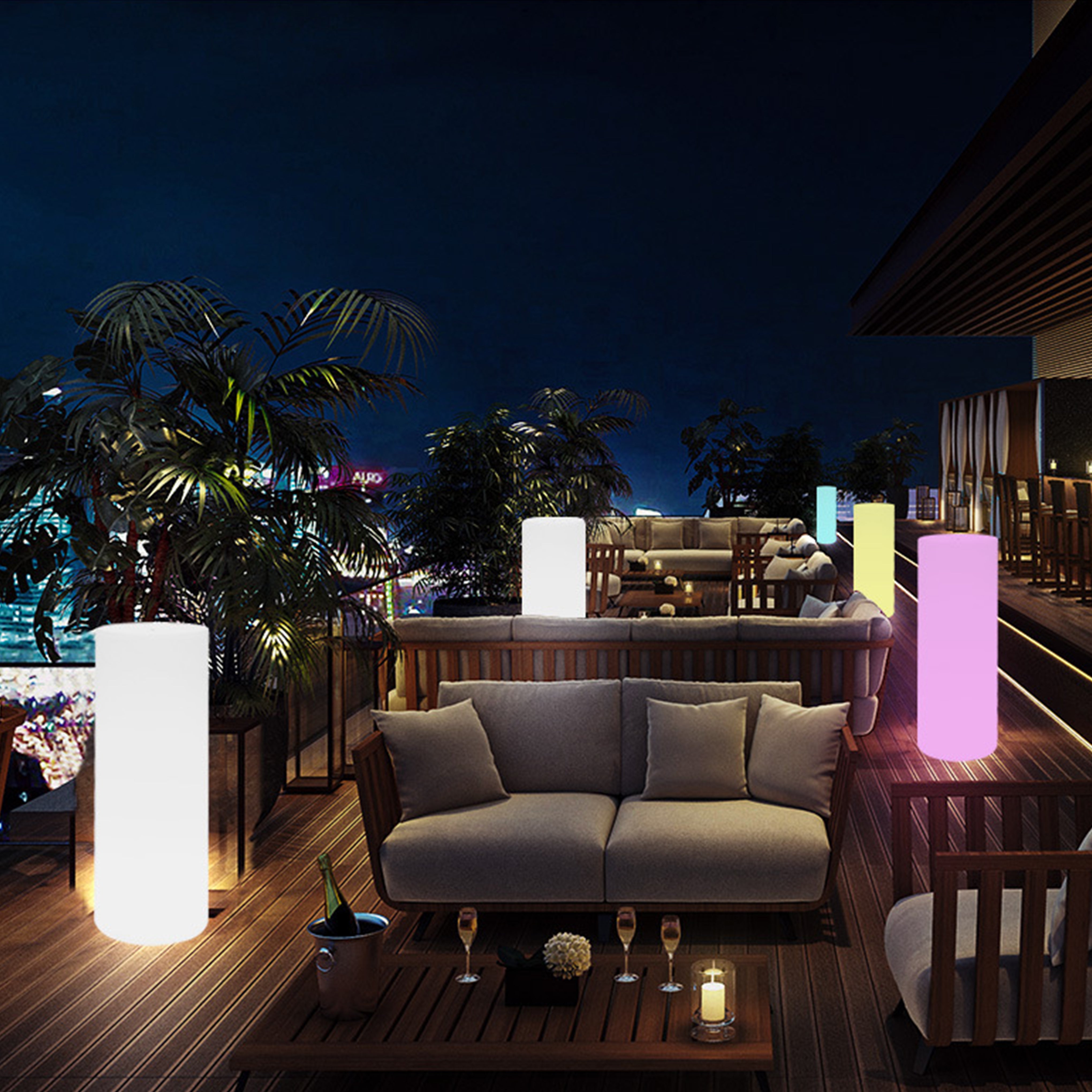 Waterproof Outdoor RGB Round Shape Floor Lamp - HOCC