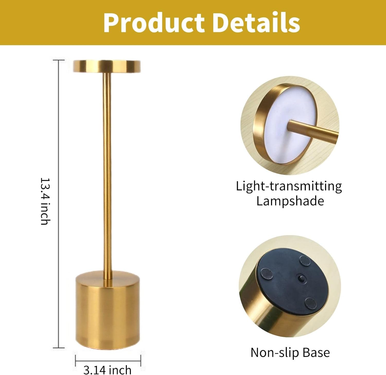 Touch Sensor Table Lamp Gold - HOCC