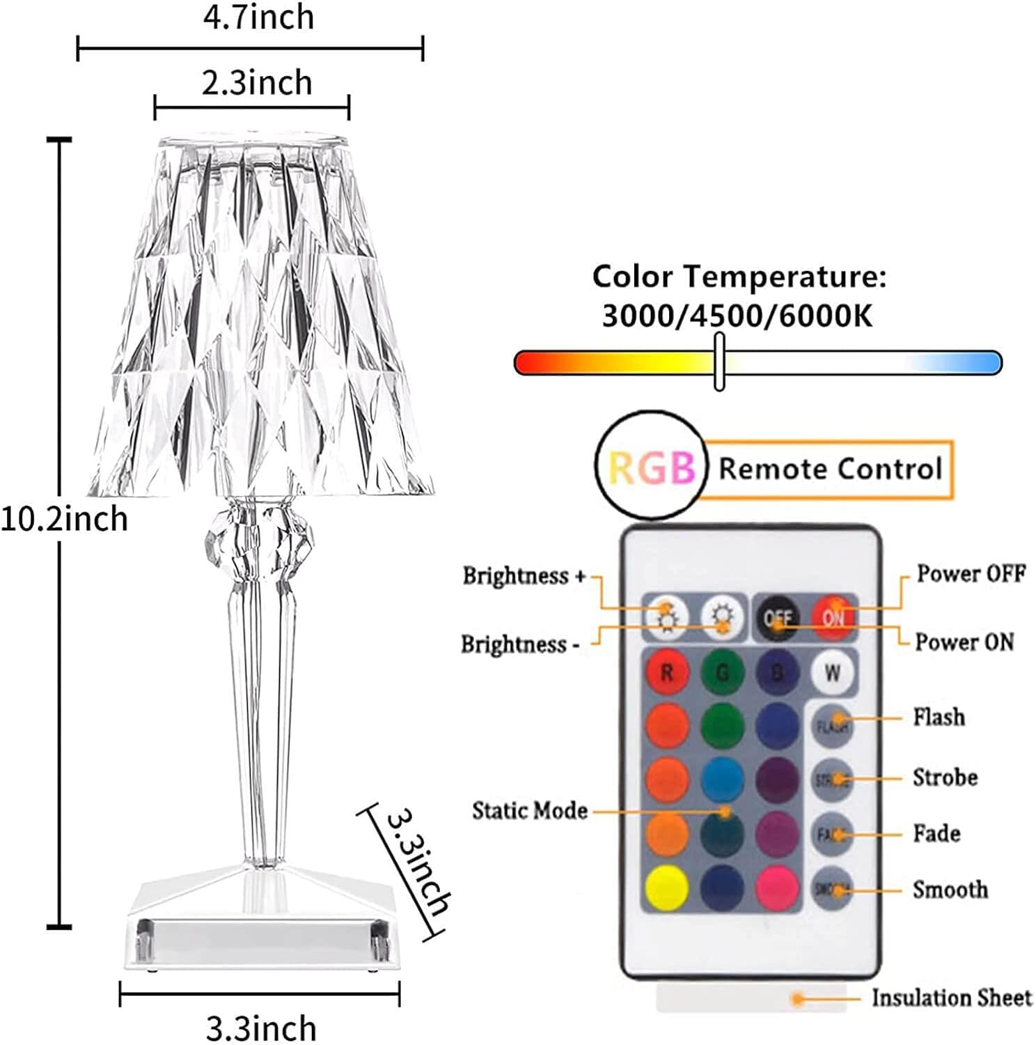 Crystal Touch Table Lamp LED Night Light - HOCC