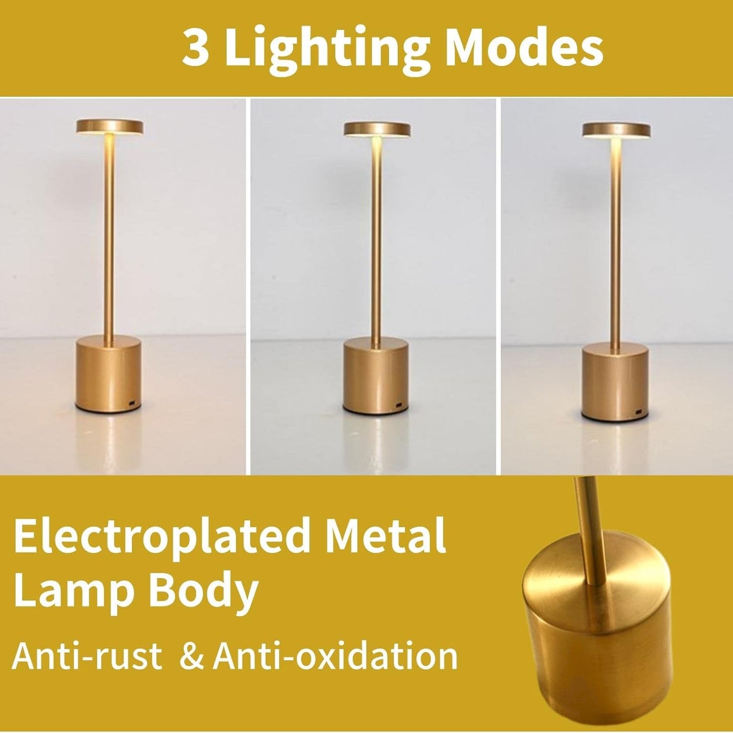 Touch Sensor Table Lamp 6000mAh Battery Operated Golden - Buy Touch Sensor Table Lamp 6000mAh Battery Operated Golden in Dubai - HOCC Dubai - Baby playground outdoor - Shop baby product - Shop Pet product - shop home decor and lighting in Dubai - HOCC Dub