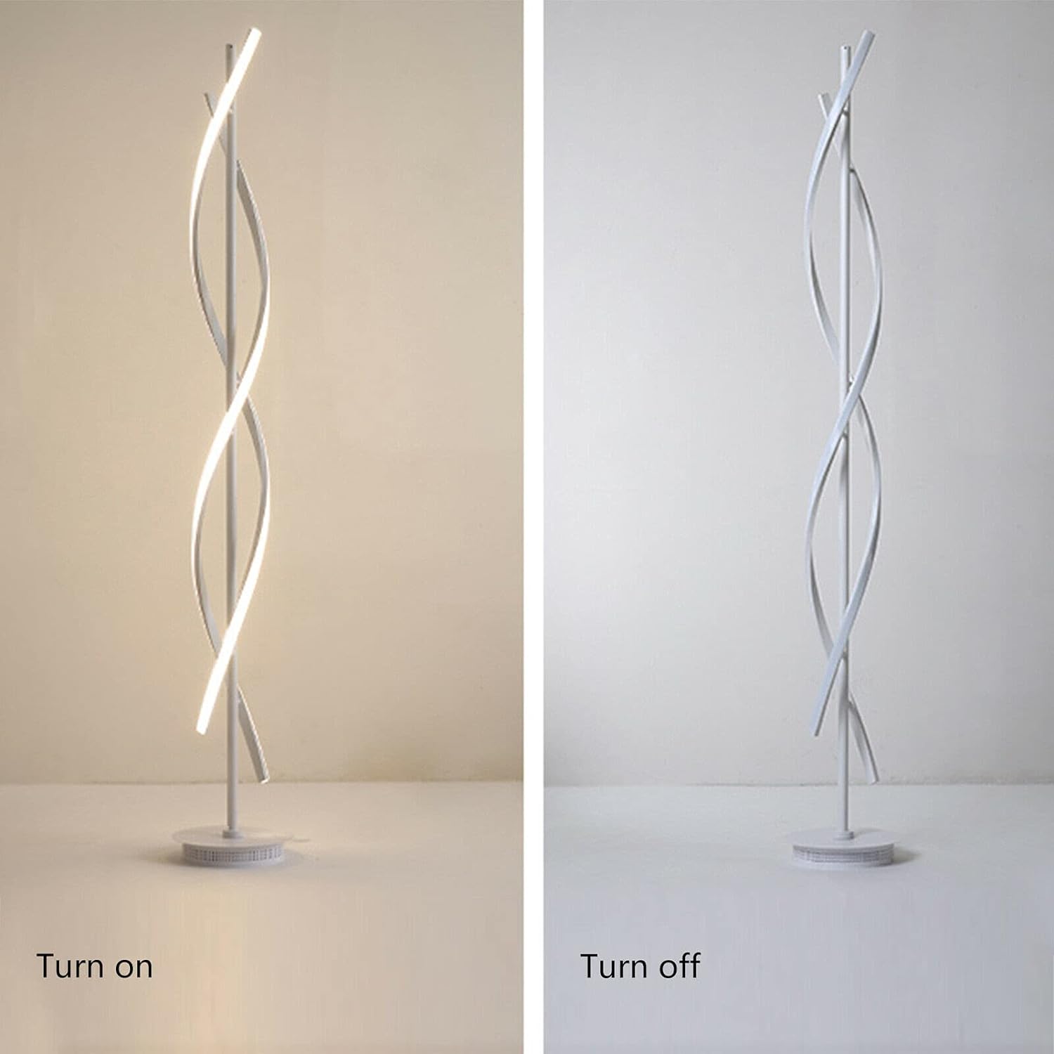 Creative Spiral LED DNA Floor Lamp Silver - HOCC