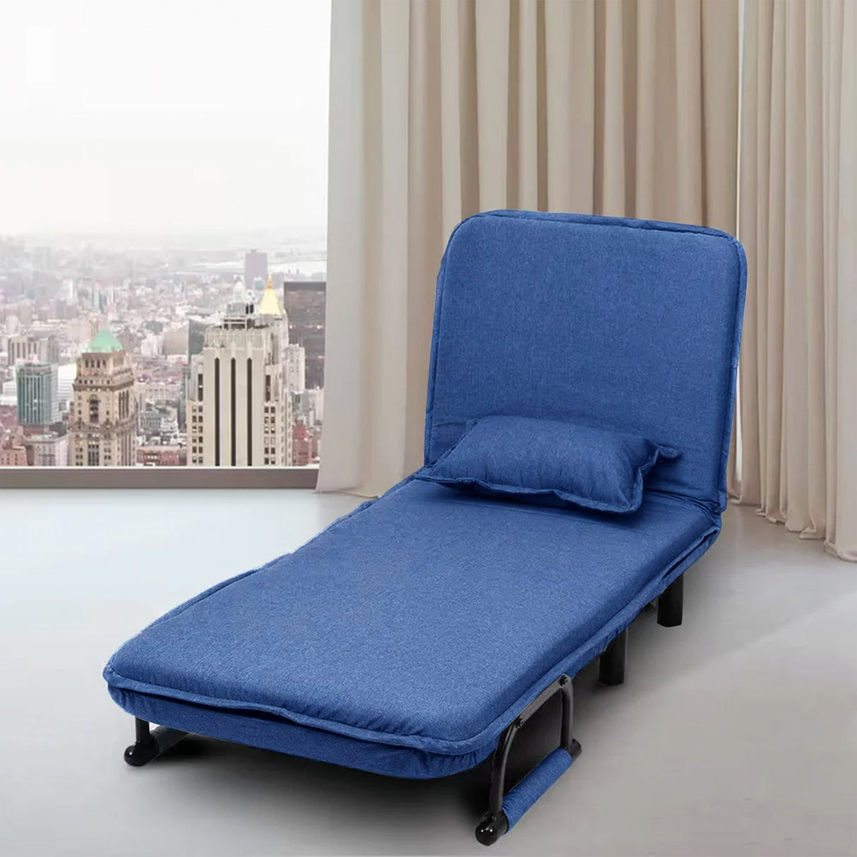 Convertible Sofa Bed Dark Blue