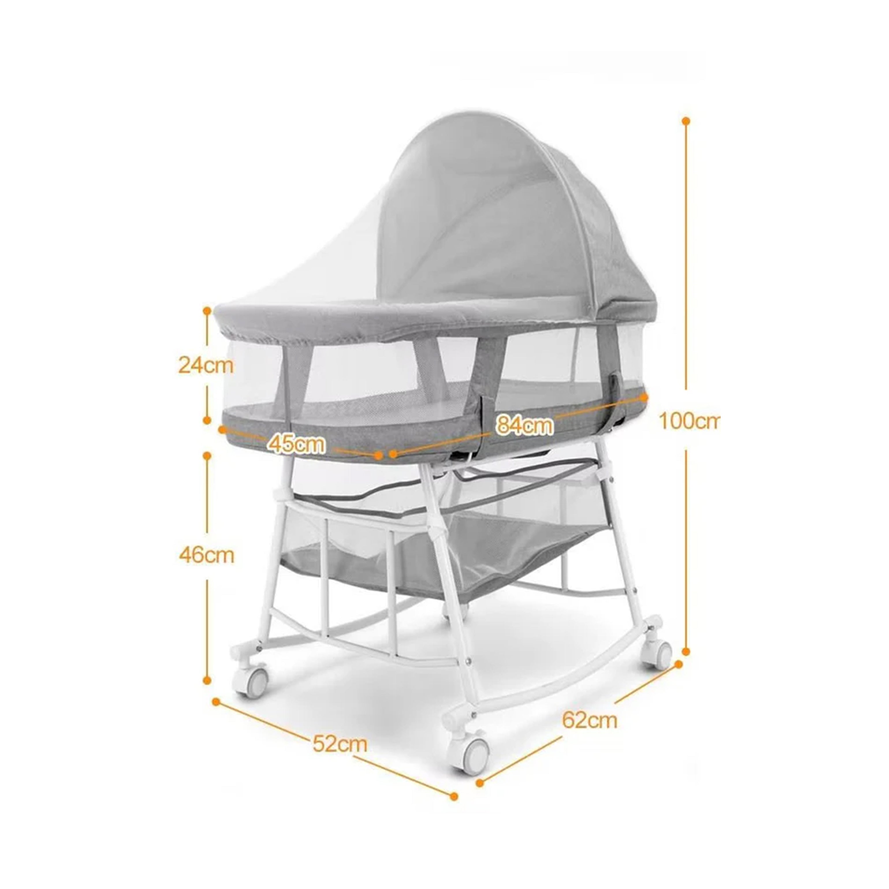 3 in 1 Portable Baby Sleeper Rocking Cradle Bed - HOCC