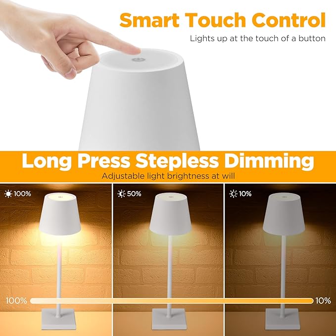 Cordless Battery Operated Table Lamp Night Lamp White - Buy Cordless Battery Operated Table Lamp Night Lamp White Dubai - HOCC Dubai - Baby playground outdoor - Shop baby product - Shop Pet product - shop home decor and lighting in Dubai - HOCC Dubai - Ba