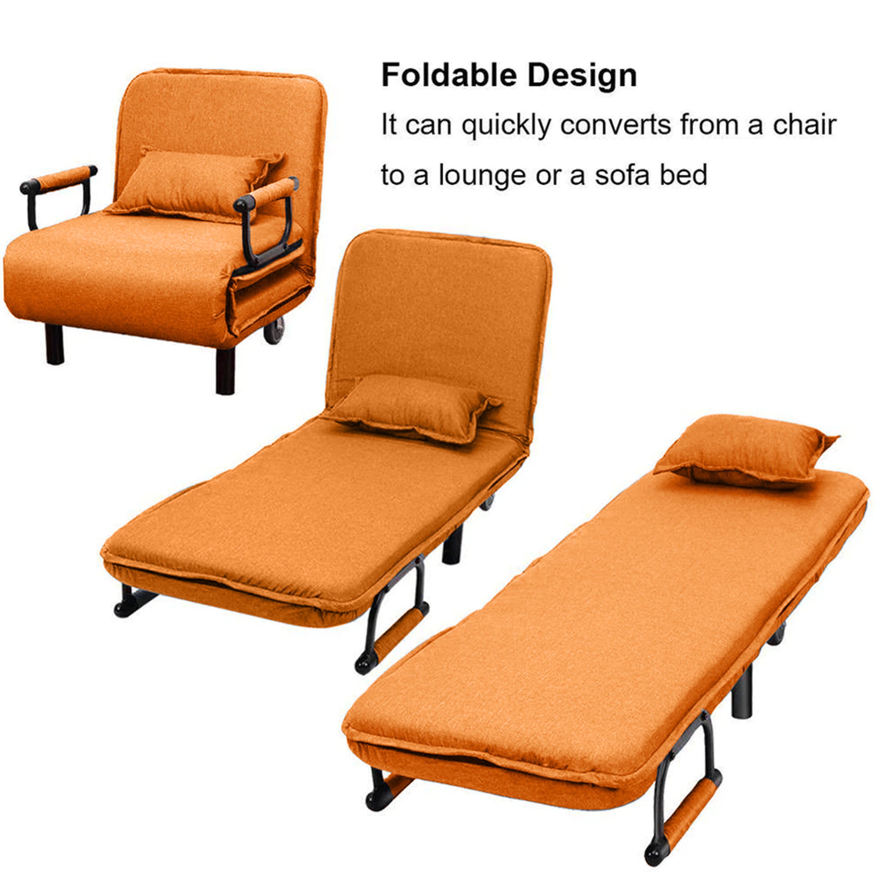 Convertible Sofa Bed Orange - HOCC