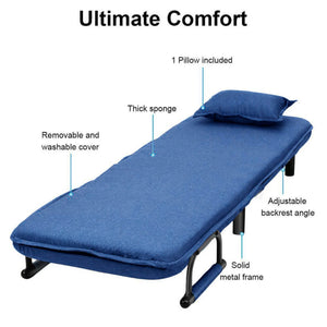 Convertible Sofa Bed Dark Blue
