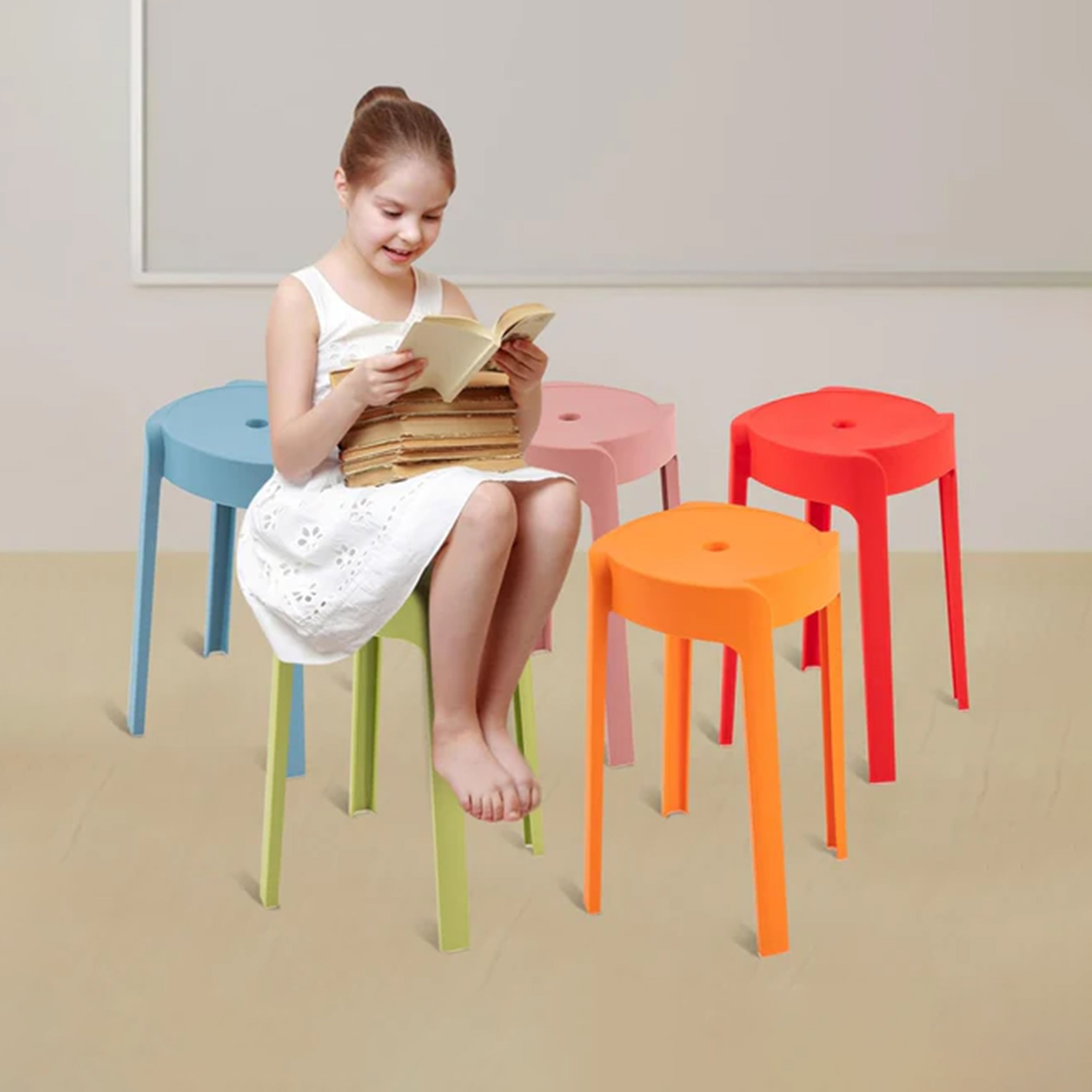 Lightweight Plastic Stackable Stools - HOCC