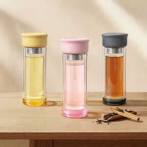 BUYDEEM Glass Tea Tumbler with Titanium Infuser 300ml
