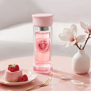 BUYDEEM Glass Tea Tumbler with Titanium Infuser 300ml