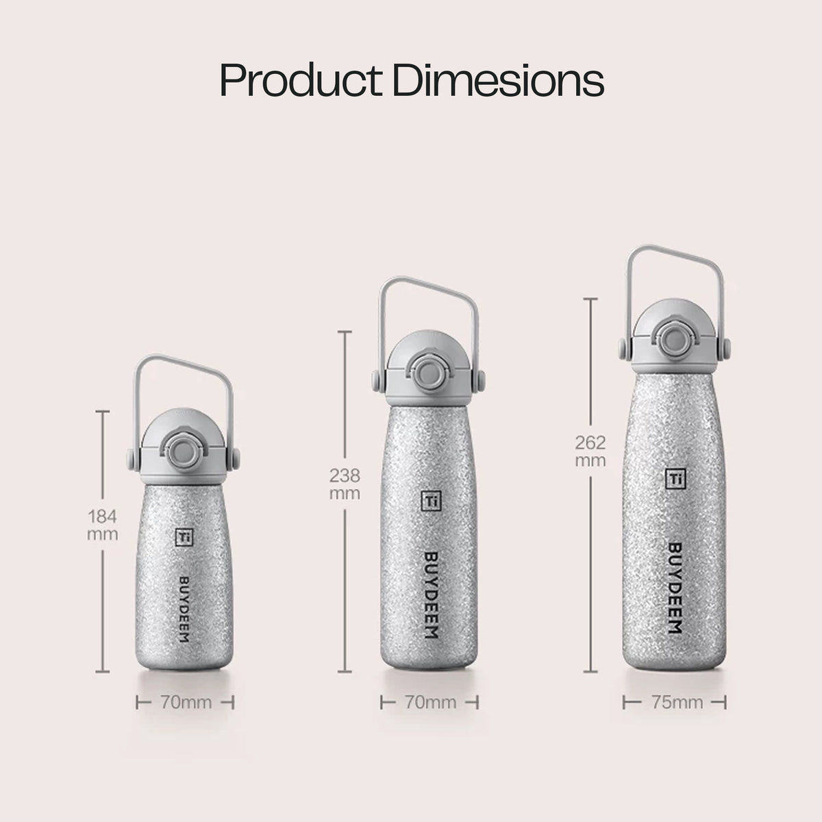 BUYDEEM Planet Pure Titanium Insulated Bottle