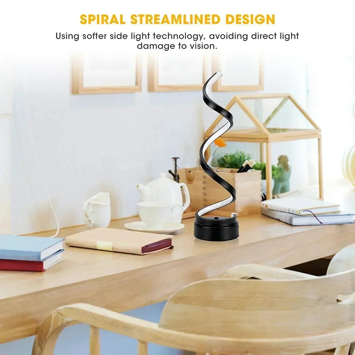 Spiral LED Modern Restaurant Table Lamp - Buy Spiral LED Modern Table Lamp in Dubai - HOCC Dubai - Baby playground outddoor - Shop baby product - Shop in Dubai - HOCC Dubai - Baby playground outdoor - Shop baby product - Shop Pet product - shop home deco