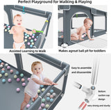 Portable Extra Large Baby Playpen with 50 PCS Ocean Balls -  79 x 63 Inches