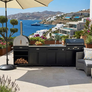 Thor Kitchen 4-Piece Modular Outdoor Kitchen Island - Black