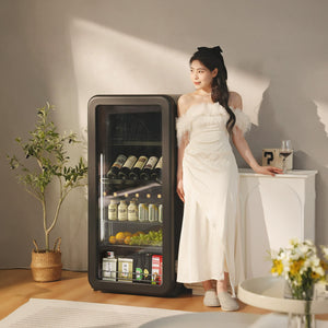 HCK Retro Wine & Beverage Cabinet AC-168DFS – Black