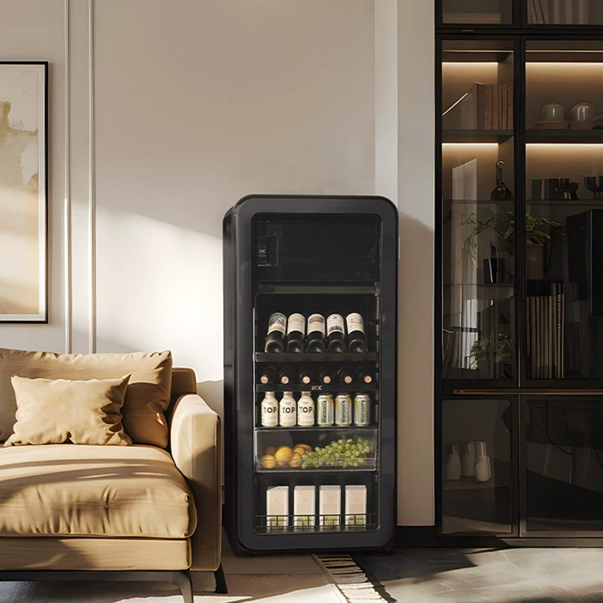 HCK Retro Wine & Beverage Cabinet AC-168DFS – Black