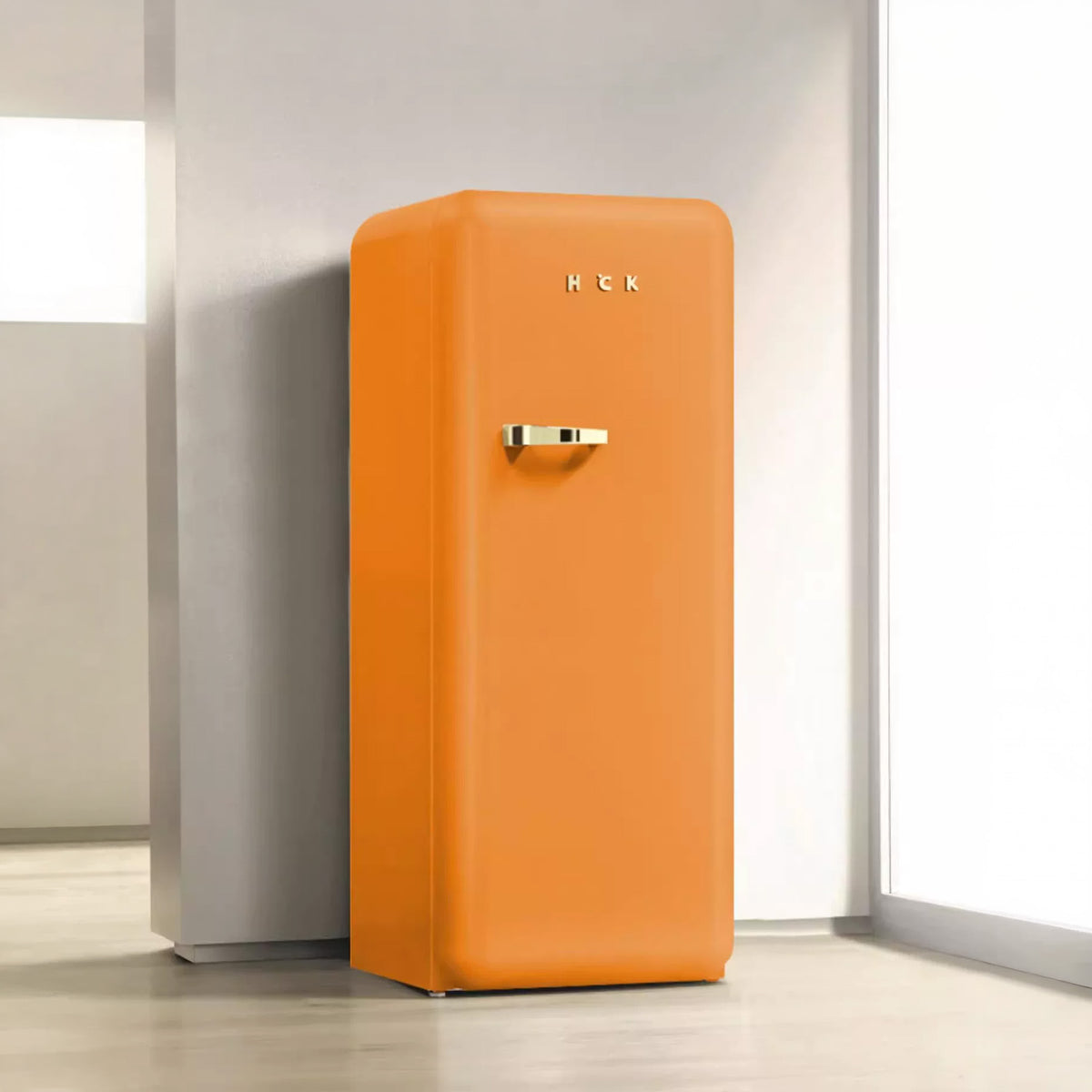 HCK Retro Refrigerator 330RDE – Tangerine Orange