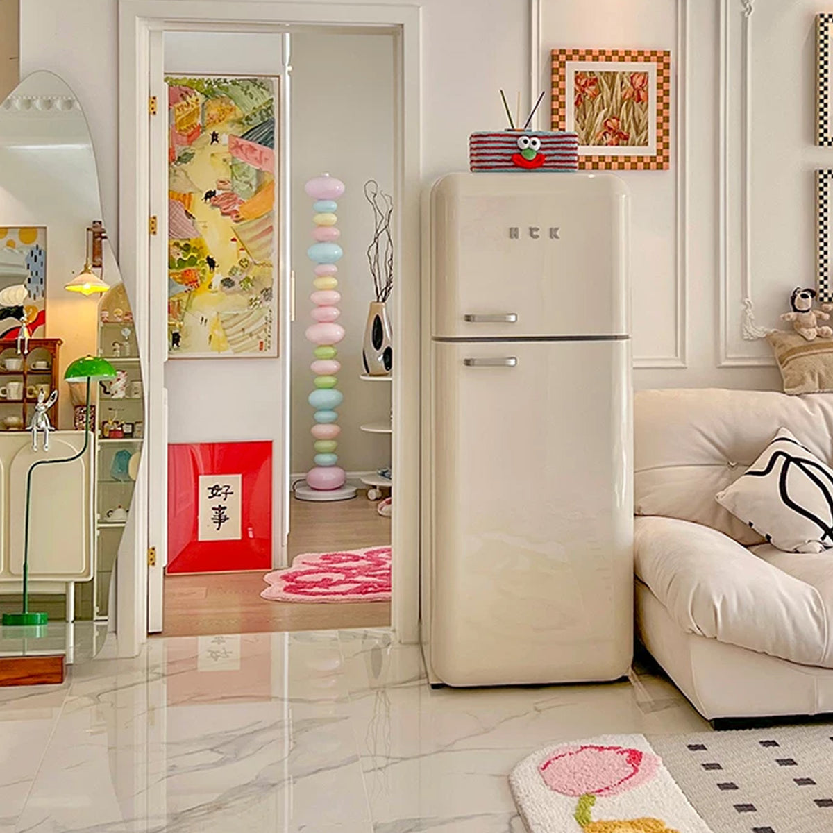 HCK Retro Two-Door Refrigerator BCD-253RS – 237L