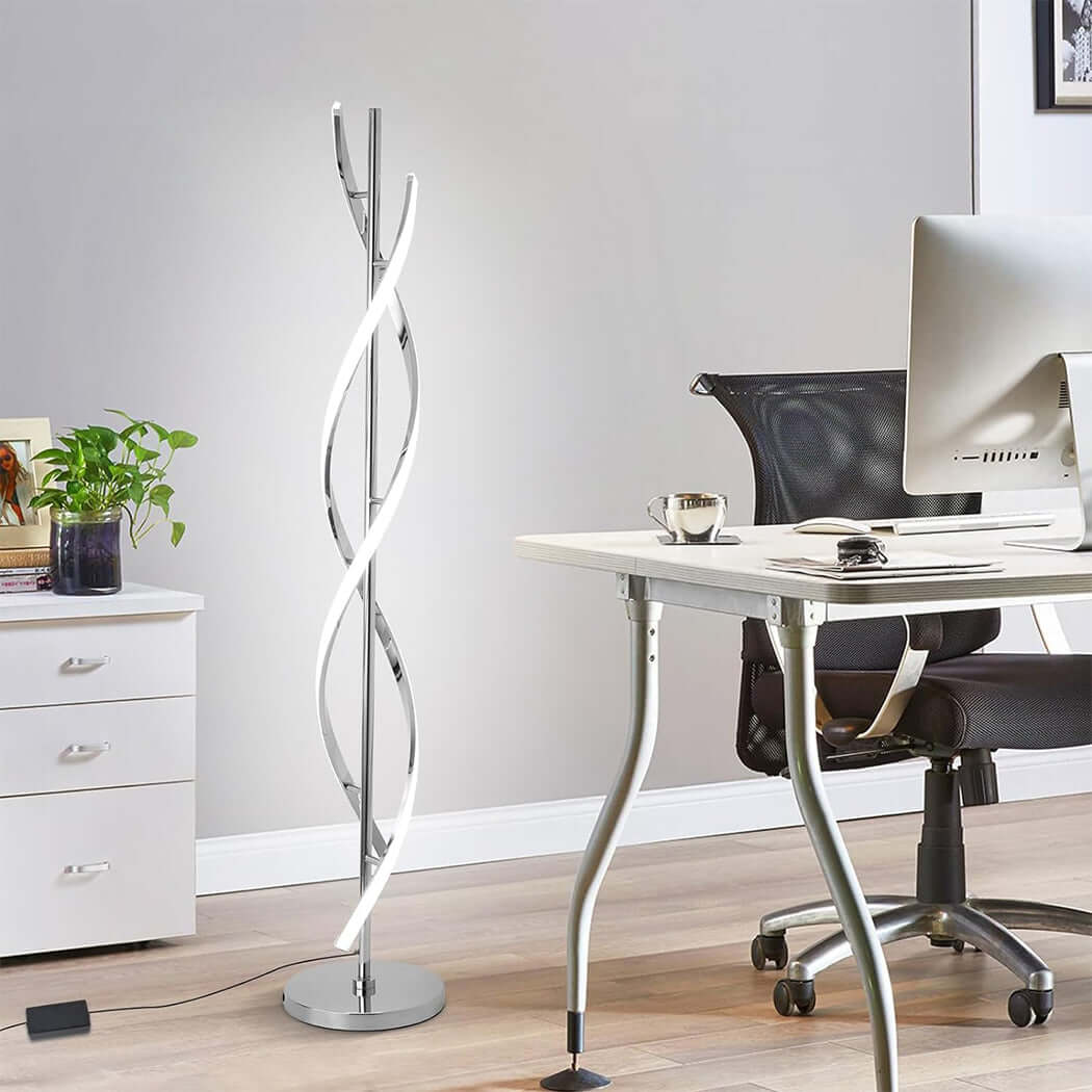 Creative Spiral LED DNA Floor Lamp Silver - HOCC