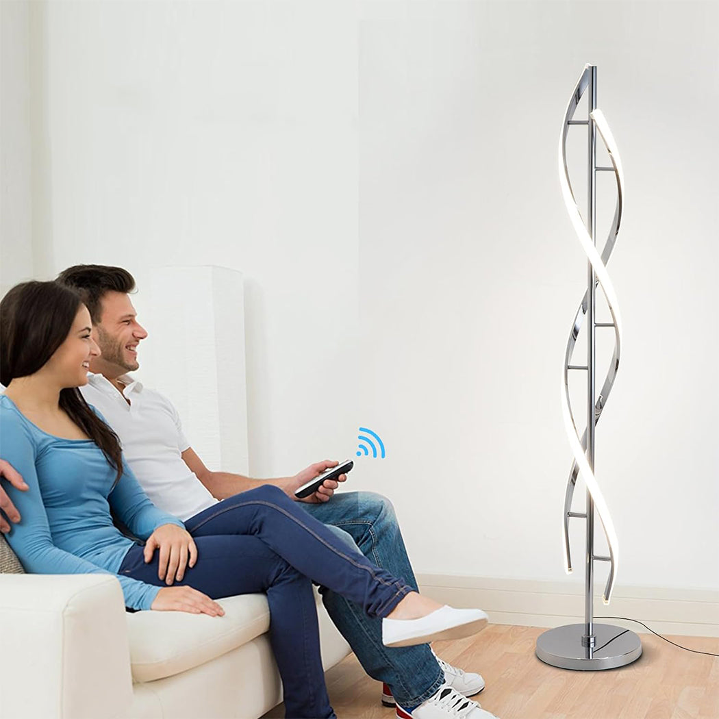 Creative Spiral LED DNA Floor Lamp Silver - HOCC