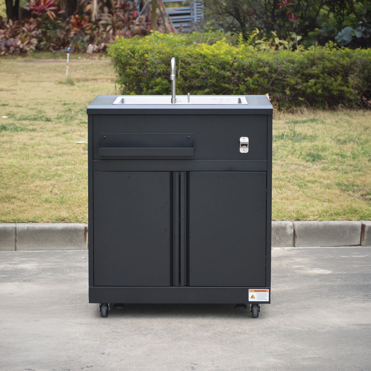 Thor Kitchen 4-Piece Modular Outdoor Kitchen Island - Black