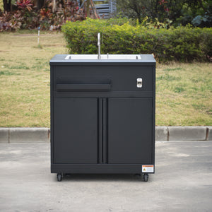 Thor Kitchen 4-Piece Modular Outdoor Kitchen Island - Black