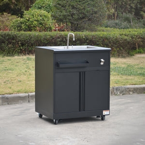 Thor Kitchen 4-Piece Modular Outdoor Kitchen Island - Black