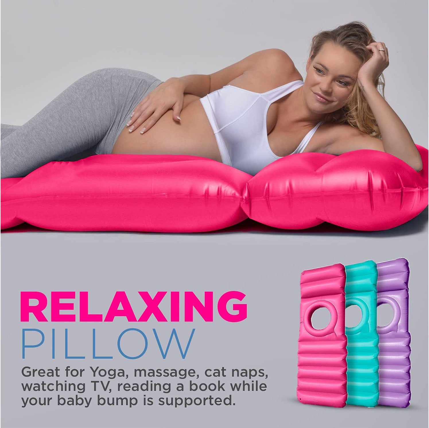 The Original Inflatable Pregnancy Pillow - Pink - HOCC