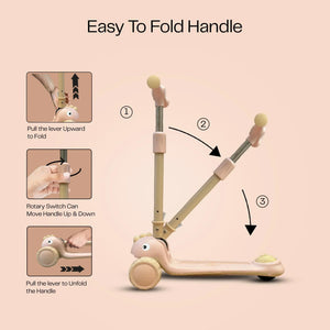 Buy Affordable Snuggle Buggy Foldable Baby Scooter with Adjustable Height (3 Levels) - Pink in Dubai - UAE | Cheap Price