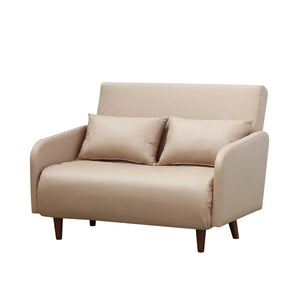 Beige convertible sofa bed with two cushions, modern home decor from HOCC UAE online store